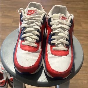 Nike Red and Blue Sneakers with Air Max Cushioning